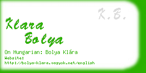 klara bolya business card