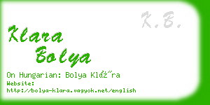 klara bolya business card